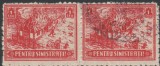 1930 Romania - Pereche timbre fiscale Pentru sinistrati, unul nestampilat, Stampilat