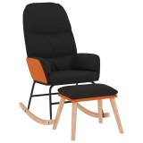 Cumpara ieftin Scaun balansoar cu taburet, negru, textil