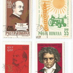 România, LP 614/1965; LP 622/1966; LP 660/1967; LP 748/1970, 4 serii obliterate