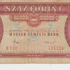 M1 - Bancnota foarte veche - Ungaria - 100 forint - 1984