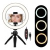 Lampa circulara LED 26 cm diametru,mini trepied cu capat rotativ 360 grade, Dactylion