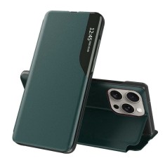 Husa iPhone 15 Pro Eco Leather View flip tip carte, verde foto