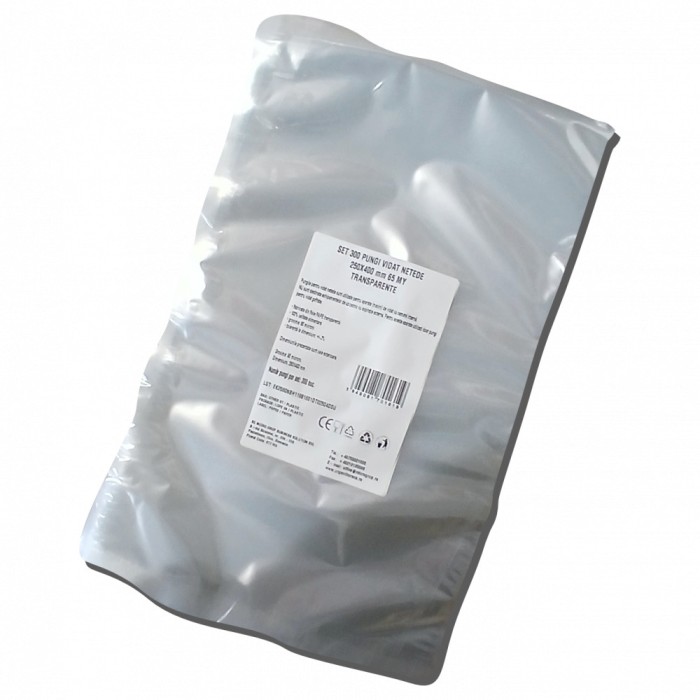 Pungi vidat netede pentru masini de vidat cu camera 250X400 mm 65 my set 300 buc