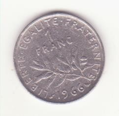 Franța 1 franc 1966 foto