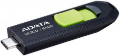 USB Flash Drive ADATA 64GB, UC300, USB Type-C, Black foto