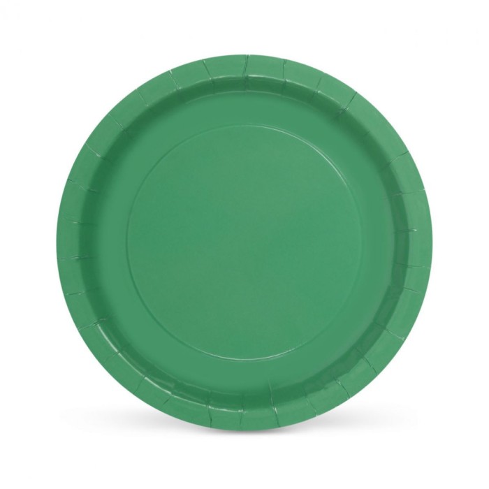 Set 10 farfurii din carton natural, 20 cm, verzi