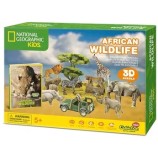 Cumpara ieftin Puzzle 3D + Brosura Animale Salbatice, 69 piese