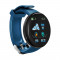 Resigilat Ceas Smartwatch Techstar&reg; D18, 1.3inch OLED, Bluetooth 4.0, Monitorizare Tensiune, Puls, Oxigenarea Sangelui, Waterproof IP65, Albastru