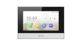 Monitor videointerfon Hikvision DS-KH6320Y-WTE2, 2 fire, 4 7-inch IPS touch screen, rezolutie: 1024 A 600, TFT, fara butoane, temperatura de functiona