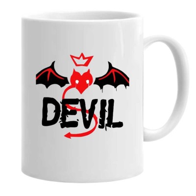 Cana alba personalizata devil, INOVATIX&amp;reg;. 330 ml foto