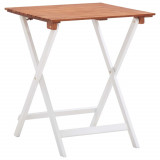 Set mobilier bistro, 3 piese, maro inchis alb lemn de acacia