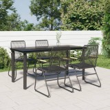 Set mobilier de gradina, 5 piese, negru, ratan PVC GartenMobel Dekor, vidaXL