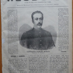 Ziarul Resboiul, nr. 121, 1877, 2 gravuri, armata turca si Cap. Romano Mihail