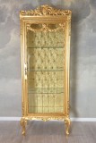 Vitrina baroc din lemn masiv auriu CAT977, Comode si bufete