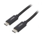 Cablu USB C 1m Negru 480Mbps, QOLTEC