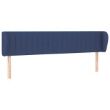 Cumpara ieftin Tablie de pat cu aripioare, albastru, 183x23x78/88 cm textil