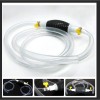 Pompa Manuala Transfer Carburant QttvbTna Benzina, Etansa, PE, Furtun 90cm, Alba