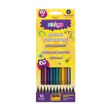 Creioane colorate Strigo METALLIC, 12 culori + ascutitoare