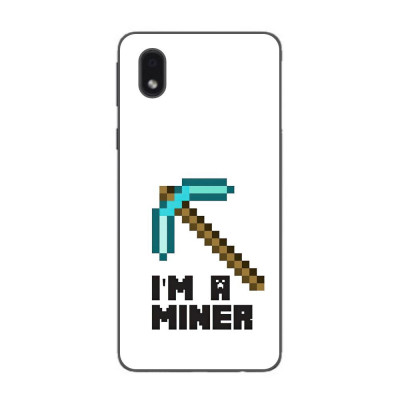 Husa compatibila cu Samsung Galaxy A01 Core Silicon Gel Tpu Model Minecraft Miner foto