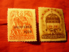 Serie Ungaria- Slovacia 1938 supratipar Hazateres 1938, 2 valori foto