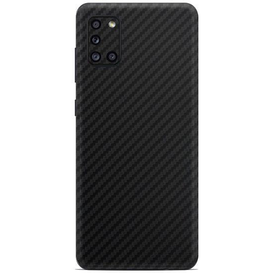Set Folii Skin Acoperire 360 Compatibile cu Samsung Galaxy A31 - ApcGsm Wraps Carbon Black
