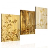 Cumpara ieftin Tablou pictat manual - Golden leaves 120x60 cm