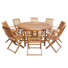 Set mobilier de exterior pliabil, 9 piese, lemn de acacia foto