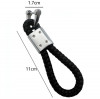 Breloc Auto Volkswagen VW, Negru/Argintiu, Snur, Metalic, Accesorii Breloc Chei