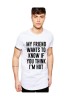 Tricou alb barbati - My Friend Wants To Know - XL, THEICONIC