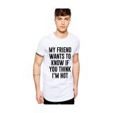 Tricou alb barbati - My Friend Wants To Know - XL