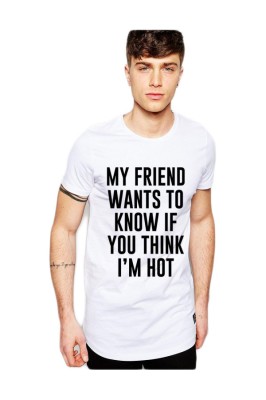 Tricou alb barbati - My Friend Wants To Know - XL foto