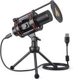 Microfon gaming cu condensator Maono PM471TS, 192KHZ 24BIT, pentru streaming live, USB