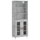 Dulap inalt, gri beton, 69,5x34x180, lemn compozit
