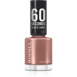 Rimmel 60 Seconds Super Shine lac de unghii culoare 111 Caf&eacute; Creme 8 ml
