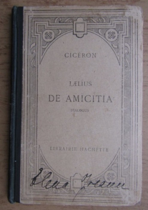 Cicero - Laelius de amicitia text latin comentat in franceza