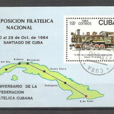 Cuba 1984 Trains, UPU, perf. sheet, used AA.023