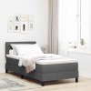 VidaXL Pat boxspring cu saltea Gri &icirc;nchis 80 x 200 cm țesătură 3338567