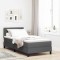 vidaXL Pat boxspring cu saltea Gri &icirc;nchis 80 x 200 cm țesătură 3338567
