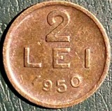 Moneda 2 Lei 1950, RPR, Aluminiu - Piesa de Colectie