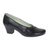 Pantofi dama casual din piele naturala negru croco P33CRN