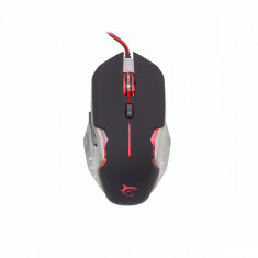 Mouse gaming Attila White Shark, Negru/Argintiu, 3200 DPI foto