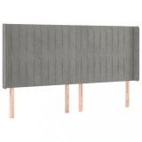 Cumpara ieftin Tablie de pat cu aripioare gri deschis 183x16x118/128cm catifea