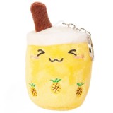 Breloc din plus Bubble Tea galben 10 cm, model kawaii