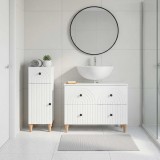 Cumpara ieftin Set de dulapuri pentru baie, 2 piese ALKMAAR Alb foarte lucios