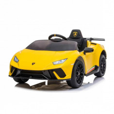 Masinuta electrica pentru copii 2-5 ani, Lamborghini Huracan, 4x4, putere 120W 12V, galbena