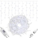 Ghirlanda luminoasa tip perdea 300 LED, 12 m, alb rece, flash, interior/exterior