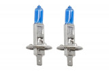 Halogen bec.2pcs.H1.Xenon Blue.12V.Max.55W.Culoare deschisă alb alb.Max.6000k.Tip de priză P14.5S.Fără aprobare rutieră.Conține 2 nuclee