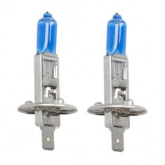 Halogen bec.2pcs.H1.Xenon Blue.12V.Max.55W.Culoare deschisă alb alb.Max.6000k.Tip de priză P14.5S.Fără aprobare rutieră.Conține 2 nuclee