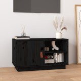vidaXL Comodă TV, negru, 70x34x40 cm, lemn masiv de pin