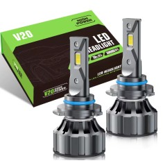 Set 2 Becuri auto LED 9005 HB3, model V20, 12V, 12000LM Super Canbus, Alb rece, 120W, BZRSH, fara eroare